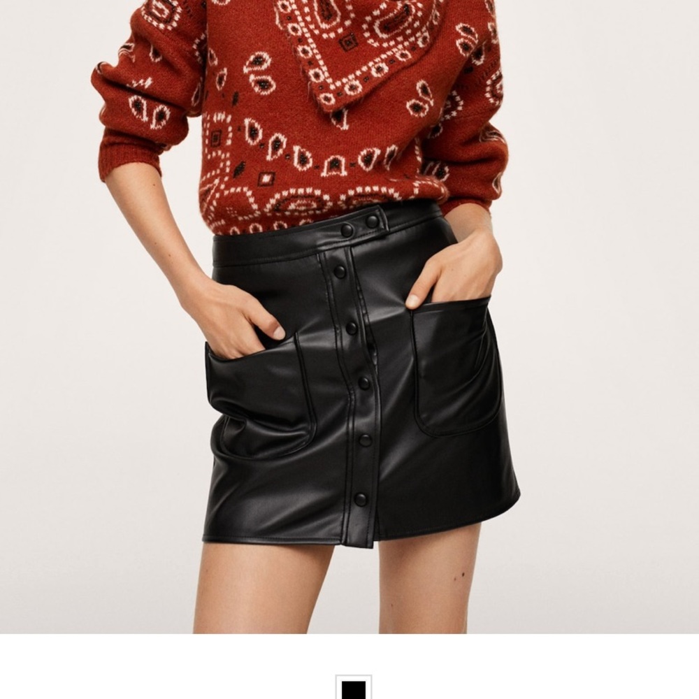 Mango leather skirt